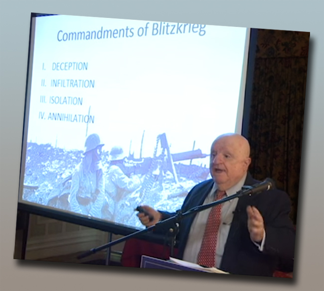 Dr. Gaetano (Guy) Cavallaro, World War I expert, lectures at the New York Military Affairs Symposium